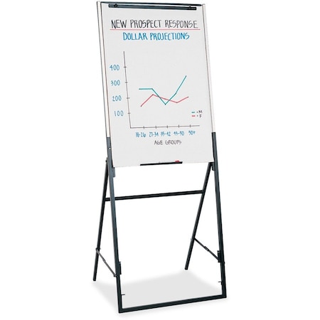 Quartet Whiteboard Easel, Portable, 26"x35", Adjust 40"-67"H, Black QRT351900